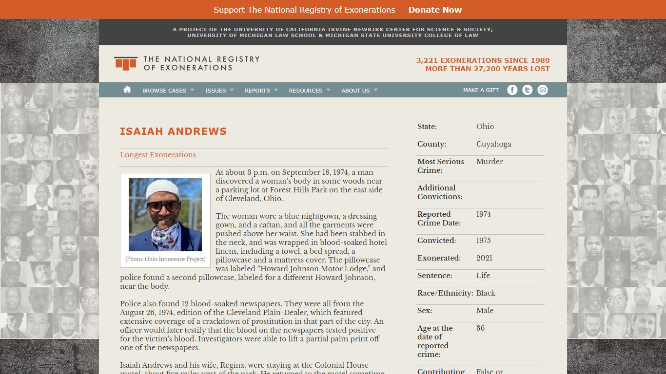 Isaiah Andrews - National Registry of Exonerations